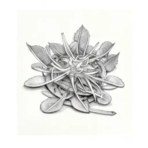 sage plant tattoo design idea