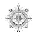 A constellation of Libra, Taurus, Aquarius, and Virgo in a celestial style tattoo design idea