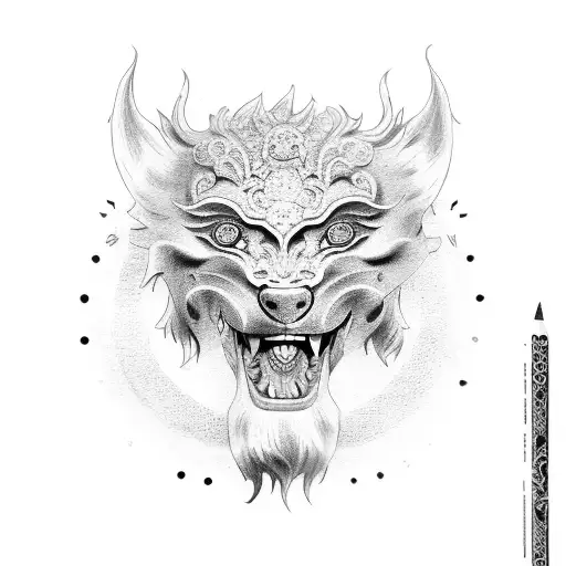 Foo Dog tattoo design idea