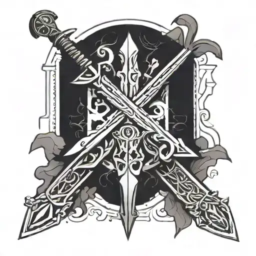 a sword in a stone tattoo design idea