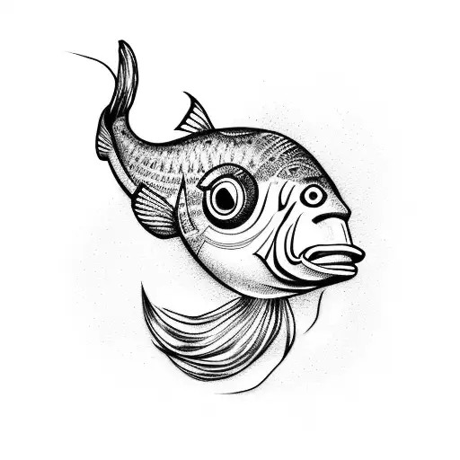 fish hook tattoo design idea