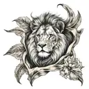 Lion on the big chest tattoo design idea