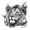 Lion on the big chest tattoo design idea