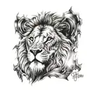 Lion on the big chest tattoo design idea