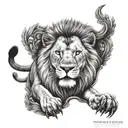 Lion on the big chest tattoo design idea