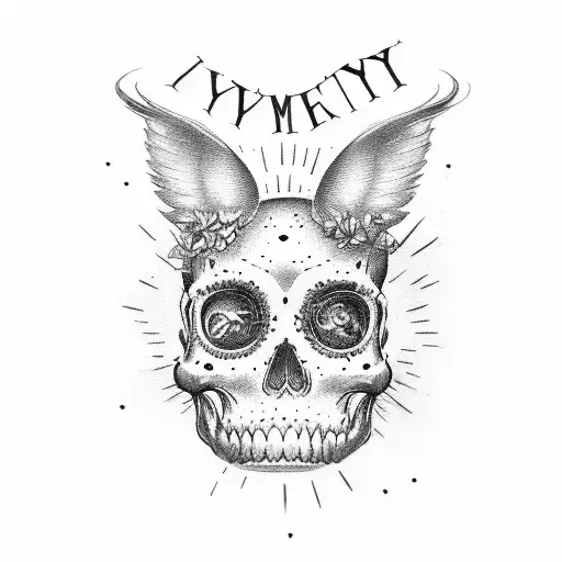 memento mori with quote "my average self do you even have time to look down" tattoo design idea