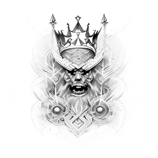 king wizard tattoo design idea
