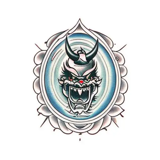 devils eyes tattoo design idea