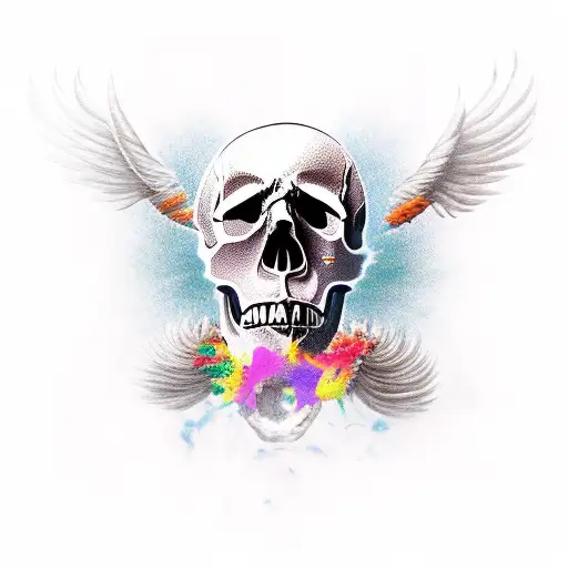 skull heavy metal soul tattoo design idea