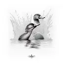 water trees mallards tattoo design idea
