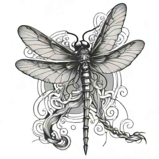 Never despair dragonfly bondage tattoo design idea