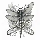 Never despair dragonfly bondage tattoo design idea