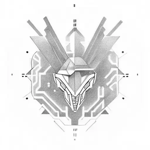 Cyber sigilism tattoo design idea