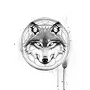 Wolf mixed into yin yang tattoo design idea