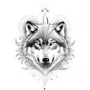 Wolf mixed into yin yang tattoo design idea