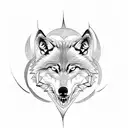 Wolf mixed into yin yang tattoo design idea