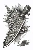 Chef knife tattoo design idea