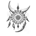 Taurus crescent moon dream catcher  tattoo design idea