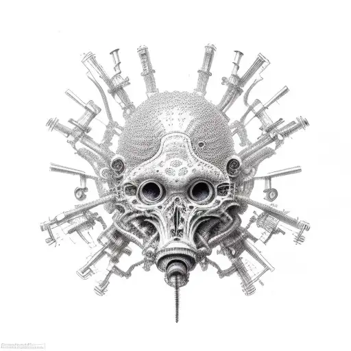 biomechanical organs tattoo design idea