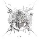 biomechanical organs tattoo design idea