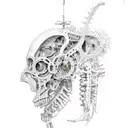biomechanical organs tattoo design idea