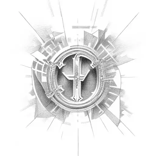 The letter YWEH with lungs and other Christian symbols surrounding it the quote “from first to last i am praising you tattoo design idea