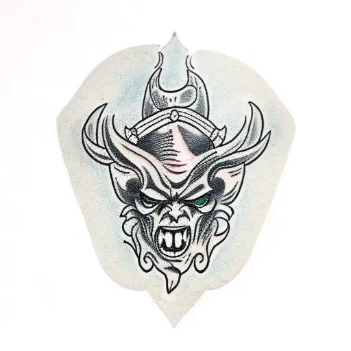 devil head tattoo design idea