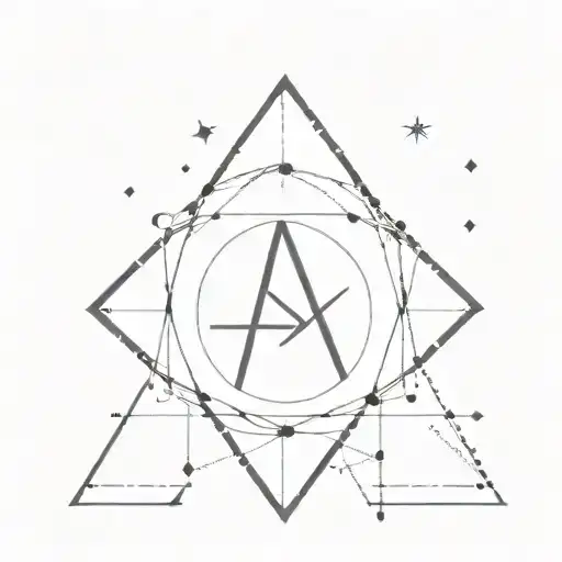 A minimalist design of a cosmic background with The Weeknd's XO logo and the Gemini twins constellation blending seamlessly together tattoo design idea