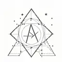 A minimalist design of a cosmic background with The Weeknd's XO logo and the Gemini twins constellation blending seamlessly together tattoo design idea