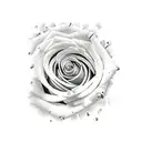 hawk eye with roses and house number 41 and words "another day another blessing" tattoo design idea