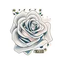 hawk eye with roses and house number 41 and words "another day another blessing" tattoo design idea