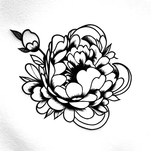 Peony tattoo design idea