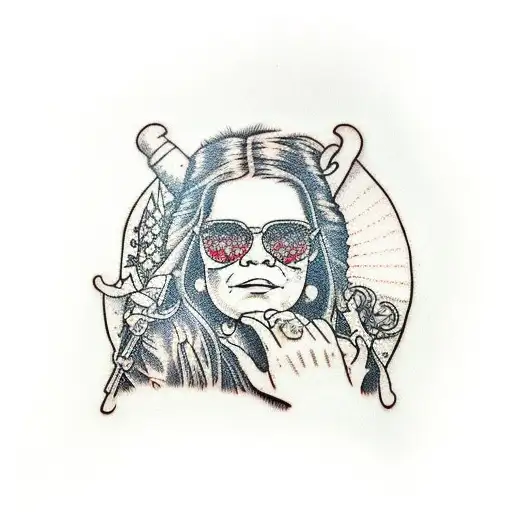 Janis Joplin's glasses tattoo design idea