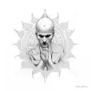 wheat and praying hands tattoo design idea