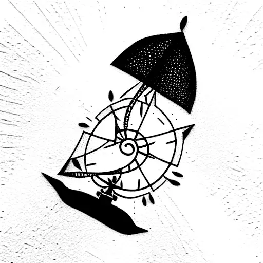 Nautical modern tattoo design idea