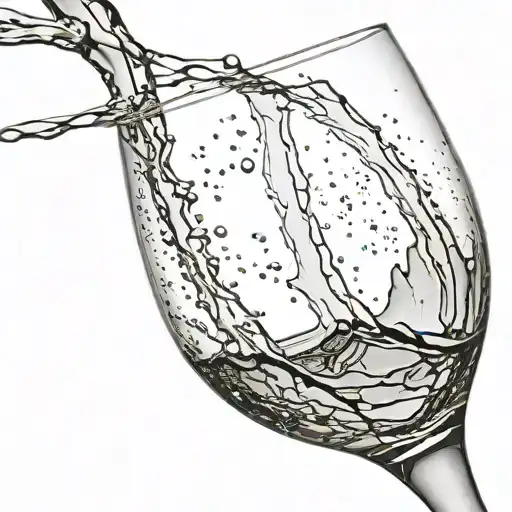 full wine glass with crack with drop from the crack tattoo design idea