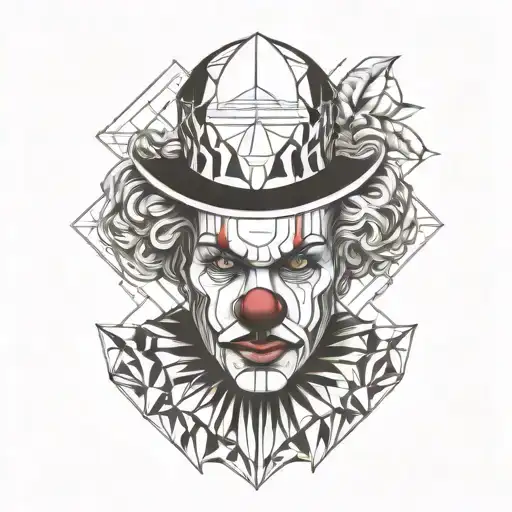 clown face tattoo design idea