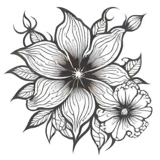 coquelicot flower intertwined tattoo design idea