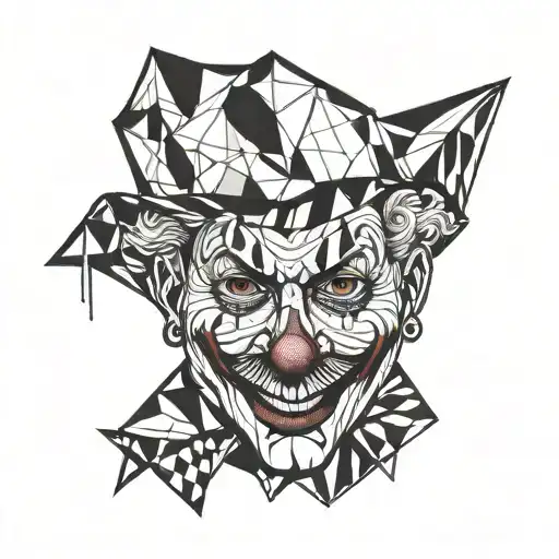 clown face tattoo design idea