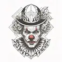 clown face tattoo design idea