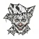 clown face tattoo design idea