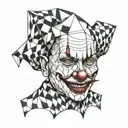 clown face tattoo design idea