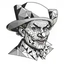 clown face tattoo design idea