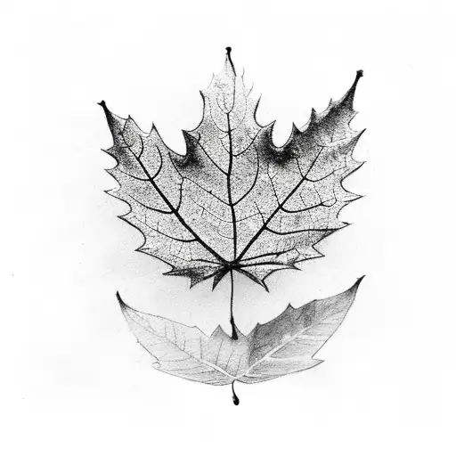 Leaves falling in the wind tattoo design idea