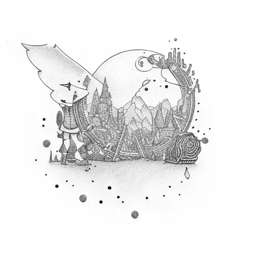 travel friends memory tattoo design idea