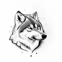 wolf howling at the moon, chest and shoulder placement tattoo design idea