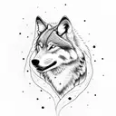 wolf howling at the moon, chest and shoulder placement tattoo design idea