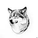 wolf howling at the moon, chest and shoulder placement tattoo design idea