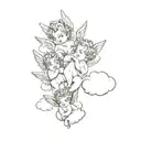 four cherub playing in the cloud background tattoo design idea