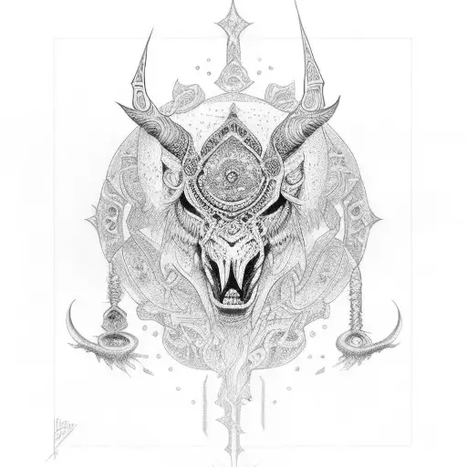 estrells y espadas tattoo design idea